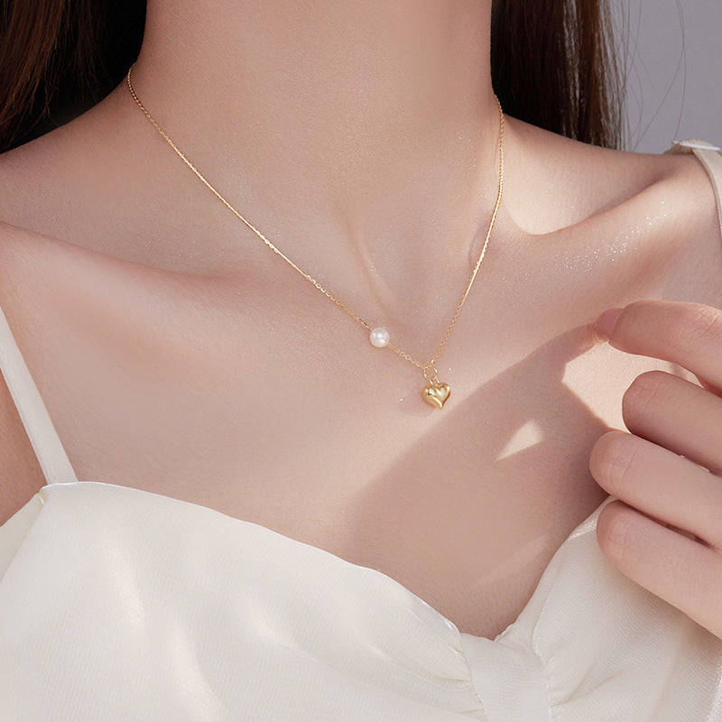 Wholesale S925 Silver  Pearl Love Necklace